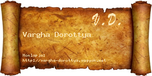 Vargha Dorottya névjegykártya